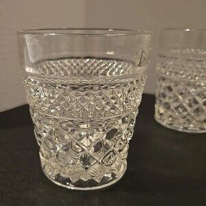 Vtg Mid Century Anchor Hocking Wexford Old Fashioned Glass Glasses Barware Lot 4